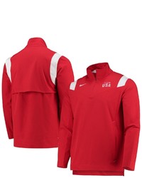 Nike Red Team Usa On Field Quarter Zip Jacket At Nordstrom