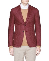 Isaia Cortina Geometric Pattern Wool Cashmere Cotton Blazer