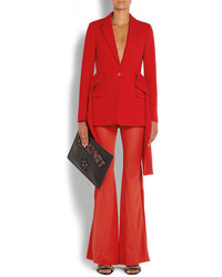 Givenchy Ruffled Wool Peplum Blazer Red