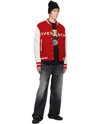 Givenchy Red White Varsity Bomber Jacket