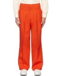 AMI Alexandre Mattiussi Orange Pleated Large Trousers