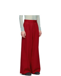 Ambush Red High Waisted Wide Trousers