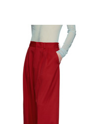 Ambush Red High Waisted Wide Trousers