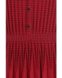 Alexander McQueen Pleated Mini Dress With Wool