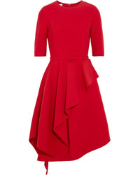 Red Wool Fit and Flare Dress
