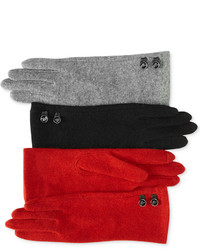 Lauren Ralph Lauren Enamel Button Touch Cashmere Blend Gloves