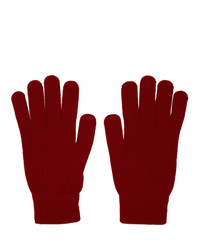 Ps By Paul Smith Red Wool Gloves
