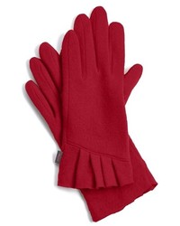 Echo Touch Pleated Cuff Wool Blend Gloves