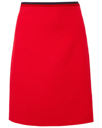 Women's White Print Oversized Sweater, Red Wool Mini Skirt, Black ...
