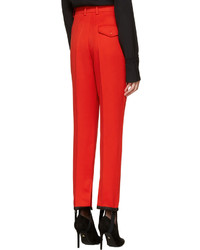 Nina Ricci Red Stirrup Trousers