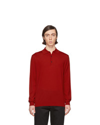 Red Wool Polo Neck Sweater