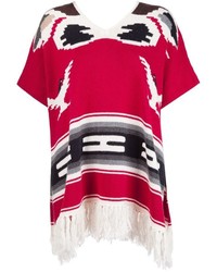 Red Wool Poncho