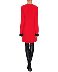 Victoria Beckham Victoria Shift Dress With Contrast Pleated Cuffs