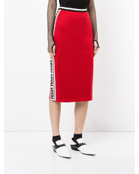 MSGM Fitted Skirt With Logo Ed Side
