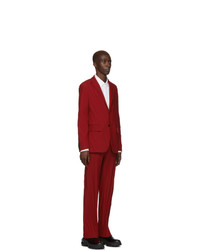 Valentino Red Plisse Suit
