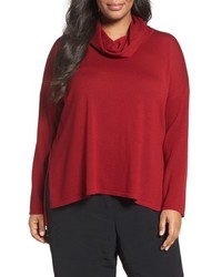 Eileen Fisher Plus Size Cowl Neck Ultrafine Merino Wool Sweater