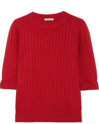 Bottega Veneta Ribbed Wool And Cashmere Blend Sweater Red