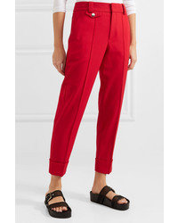 Proenza Schouler Carrot Cropped Wool Blend Drill Tapered Pants