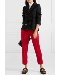 Proenza Schouler Carrot Cropped Wool Blend Drill Tapered Pants