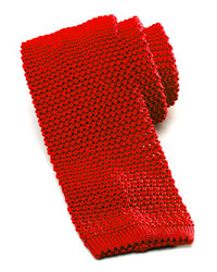 Charvet Knit Silk Tie Red