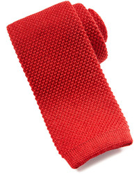 Neiman Marcus Knit Wool Tie Red