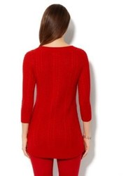 Cable Knit Tunic Solid Lurex