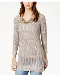Lucky Brand Marled Open Stitch Pullover Tunic