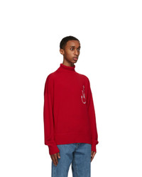 JW Anderson Red Wool Anchor Turtleneck