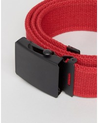 Asos Woven Belt With Black Coated Buckle