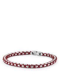 David Yurman 48mm Woven Box Chain Bracelet Red