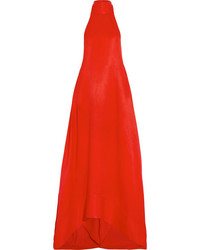 SOLACE London Esme Woven Halterneck Gown Red