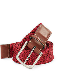 Woven Leather Trim Belt