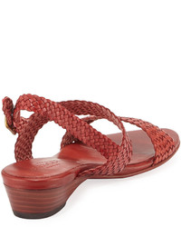 Sesto Meucci Gemmy Woven Leather Sandal Coral