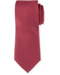 Neiman Marcus Woven Silk Tie Red