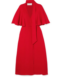 Valentino Silk De Chine Wrap Midi Dress