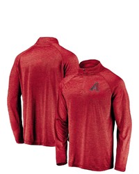 FANATICS Branded Red Arizona Diamondbacks Iconic Striated Primary Logo Raglan Quarter Zip Pullover Jacket