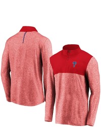 FANATICS Branded Red Philadelphia Phillies Iconic Marble Clutch Half Zip Jacket At Nordstrom