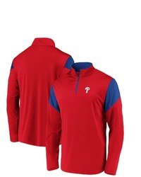 FANATICS Branded Red Philadelphia Phillies Primary Logo Quarter Zip Jacket