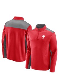 FANATICS Branded Red Philadelphia Phillies Team Primary Logo Quarter Zip Jacket At Nordstrom