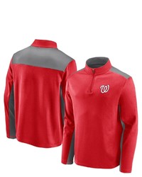 FANATICS Branded Red Washington Nationals Team Primary Logo Quarter Zip Jacket At Nordstrom