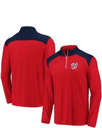 FANATICS Branded Rednavy Washington Nationals Iconic Clutch Quarter Zip Pullover Jacket