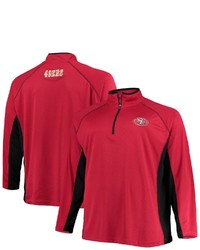 FANATICS Branded Scarletblack San Francisco 49ers Big Tall Polyester Quarter Zip Raglan Jacket At Nordstrom