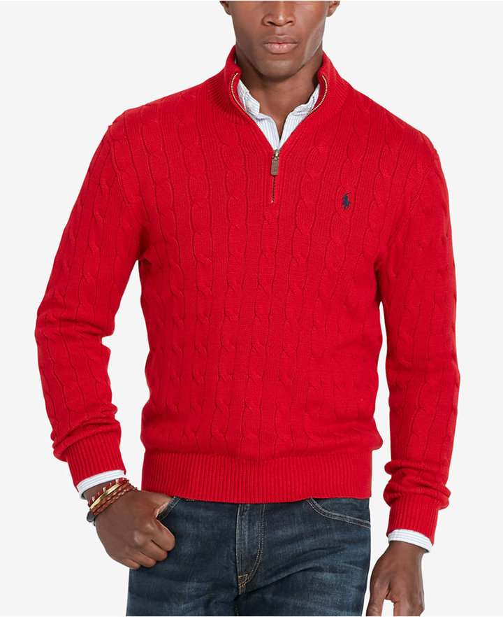 red polo sweater