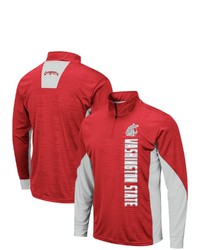Colosseum Crimson Washington State Cougars Bart Windshirt Quarter Zip Pullover Jacket