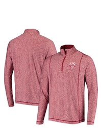 Antigua Heathered Crimson Oklahoma Sooners 125th Anniversary Tempo Quarter Zip Jacket
