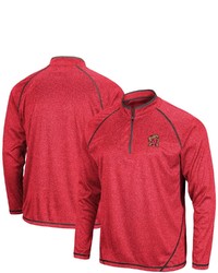 Colosseum Heathered Red Maryland Terrapins Movie Theater Raglan Quarter Zip Jacket In Heather Red At Nordstrom