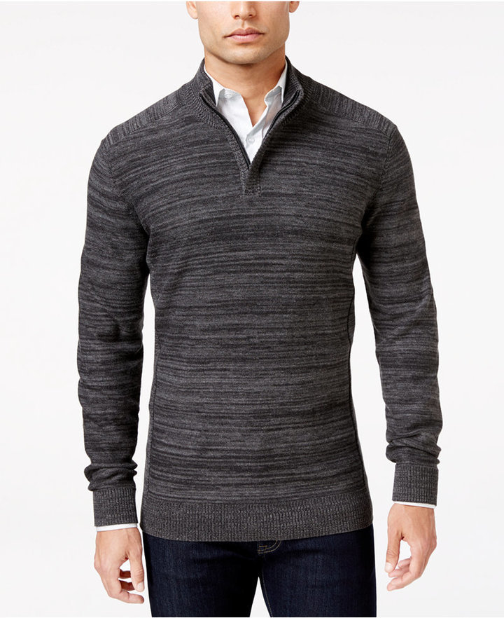 Alfani Mock Turtleneck Quarter Zip Sweater Only At Macys, $70