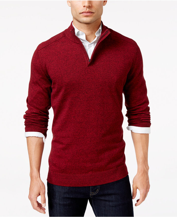 Alfani Mock Turtleneck Quarter Zip Sweater Only At Macys, $70 | Macy's ...