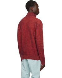 Ps By Paul Smith Red Burgundy Marled Sweater