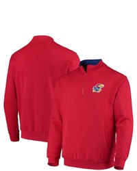Colosseum Red Kansas Jayhawks Tortugas Logo Quarter Zip Jacket